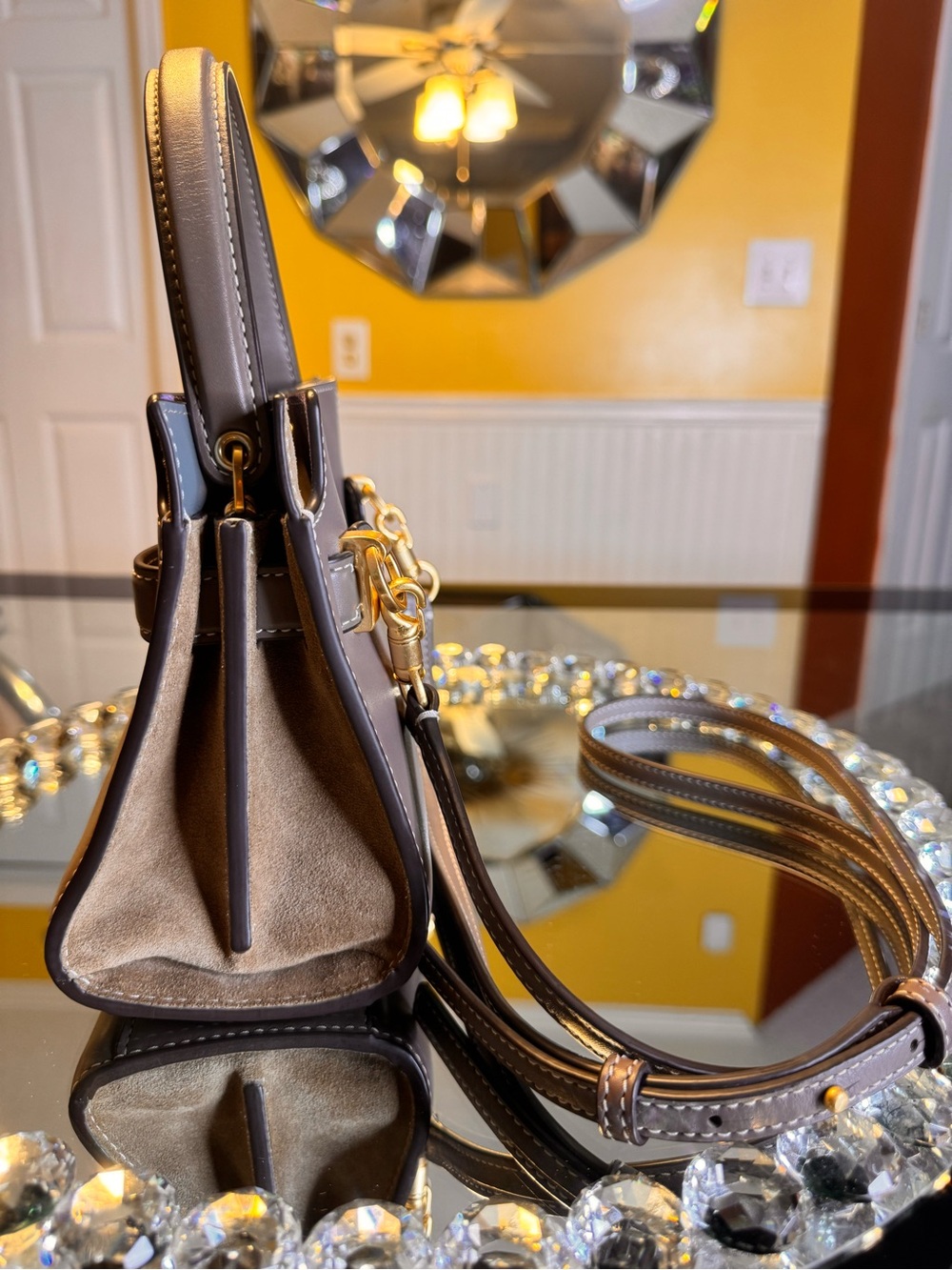 Tory Burch Mini Lee Radziwill Double Shoulder Bag In Clam Shell. - Picture 8 of 17